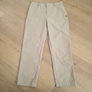 Dennis M34U Mens Beige Flat Front Golf Dress Pants Style 074500 Size 33x32